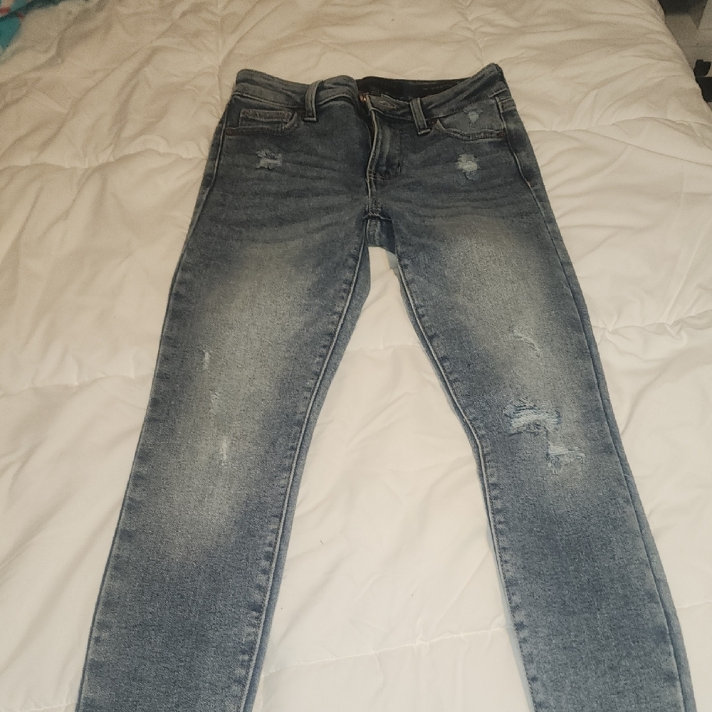 Kendall & Kylie Blue Skinny Jeans Vintage Distressed